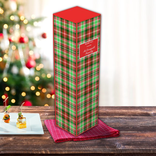 Custom Festive Red Green White Christmas Holiday Wine Box (Creator Uploaded)