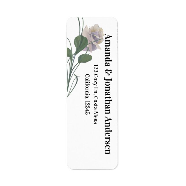Custom Field Flower Wedding Return Address Labels (Front)