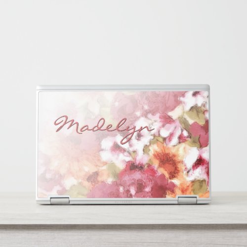 Custom Field Flowers Pattern Watercolor Art HP Laptop Skin