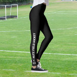 Custom Field Hockey Leggings Team Name Monogram<br><div class="desc">Awesome custom leggings for you or your entire field hockey team. Your team name runs up the legs and your monogram, name or number is positioned just above the ankle and below criss-crossed field hockey sticks and a ball. You can change the background color to match your team uniform/colors -...</div>