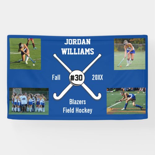 Custom Field Hockey Photo Collage Name Team Number Banner