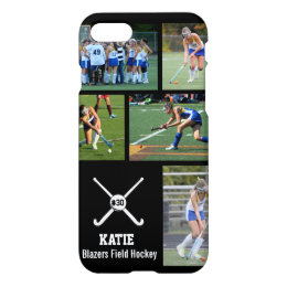 Custom Field Hockey Photo Collage Name Team Number iPhone 8/7 Case