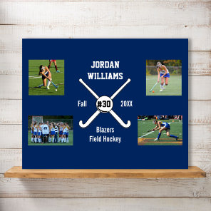 Custom Field Hockey Photo Collage Name Team Number Poster