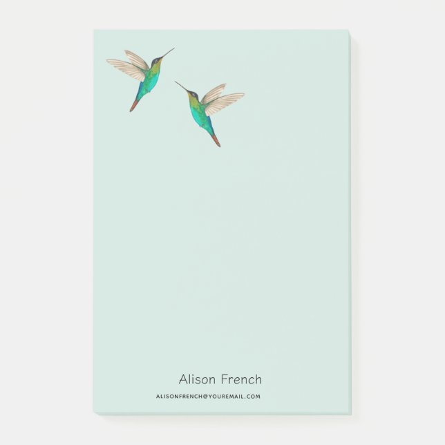 Custom Fiery-throated Hummingbirds Notepad (Front)