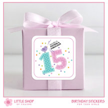 Custom Fifteen and Fabulous Pink Confetti Birthday