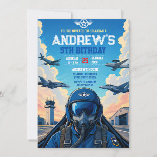 Custom Fighter Pilot Birthday party Invitation