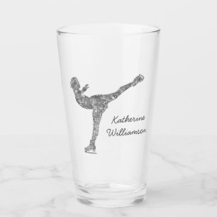 Custom Figure Skating Ice Skating Silver Shimmer Glass