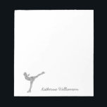 Custom Figure Skating Ice Skating Silver Shimmer Notepad<br><div class="desc">Custom Figure Skating Ice Skating Silver Shimmer Skater Personalized gifts!</div>