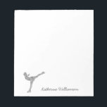 Custom Figure Skating Ice Skating Silver Shimmer Notepad<br><div class="desc">Custom Figure Skating Ice Skating Silver Shimmer Skater Personalized gifts!</div>