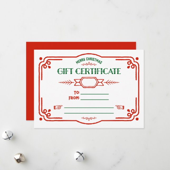 Custom Fill in the Blank Holiday Gift Certificate (Front/Back In Situ)