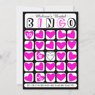 Custom fill it in bridal bingo pink game card