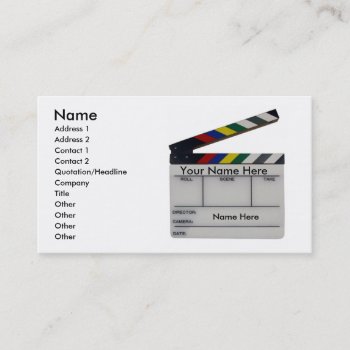 Custom Film Slate Clapboard Movie Business Card by Progger at Zazzle