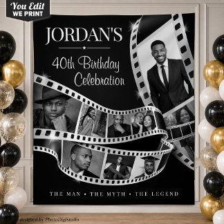 Custom Filmstrip Backdrop Hollywood Party Tapestry