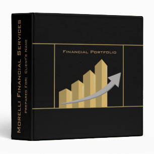Custom Financial Portfolio Black 3 Ring Binder