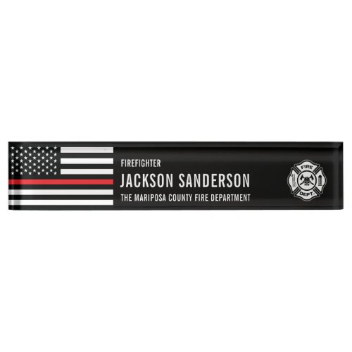 Custom Fire Department Firefighter Desk Name Plate