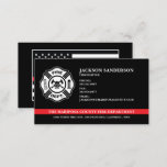 Custom Fire Department Firefigther Red Line Logo Business Card