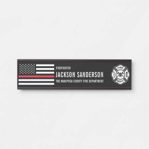 Custom Fire Department Logo Firefighter Bage Door Sign