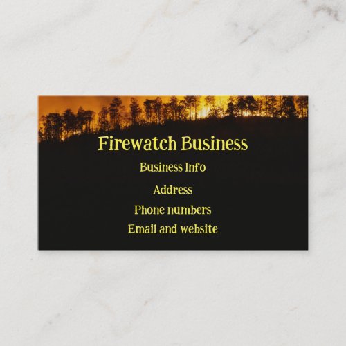 Custom Fire Fighting Firewatch Protection  Business Card