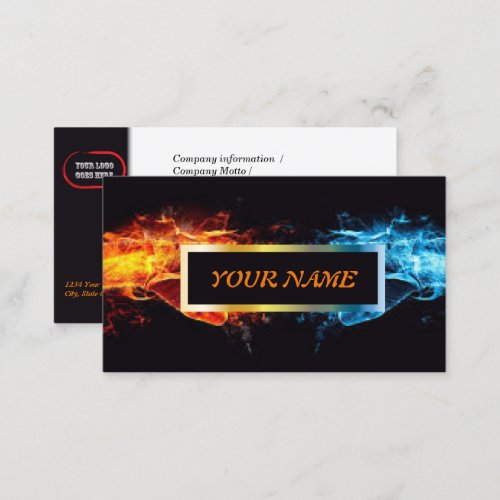 Custom Fire n Ice Business Card w Icons