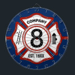 Custom Fire Station Number | Dart Board<br><div class="desc">Spruce up your Firestation and help the fireman inside relax with this custom dartboard featuring your fire station number and the date it was established.</div>