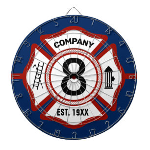Custom Fire Station Number   Dart Board