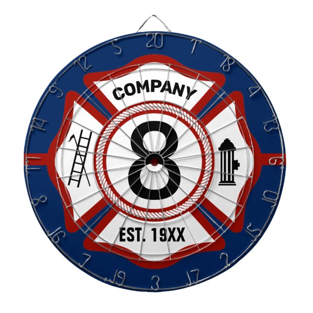 Custom Fire Station Number | Dart Board (Front)