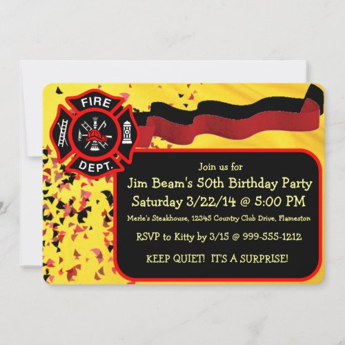 Custom Firefighter Birthday Party Invitations