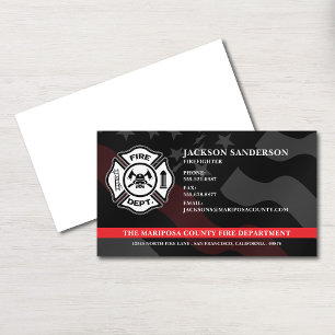 Custom Firefighter Fireman Fire Department Logo Business Card