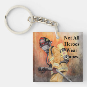 Custom Firefighter Keychain Fireman My Hero