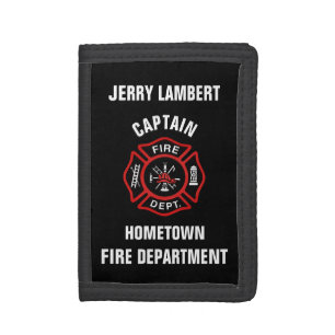Custom Firefighter Name Template Trifold Wallet