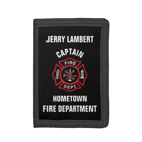 Custom Firefighter Name Template Trifold Wallet