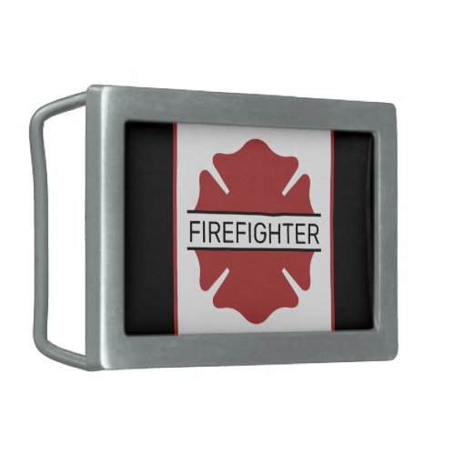 Custom Firefighter Red Logo Symbol  Belt Buckle