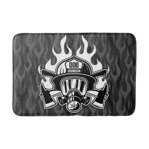 Custom Firefighter Rescue Fire Department Station Bath Mat