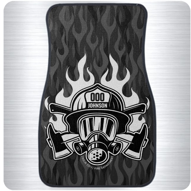 Custom Firefighter Rescue Fire Department Station  Car Floor Mat (Creator Uploaded)