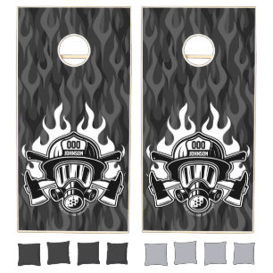 Custom Firefighter Rescue Fire Department Station Cornhole Set