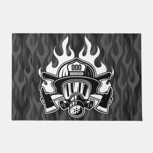 Custom Firefighter Rescue Fire Department Station  Doormat