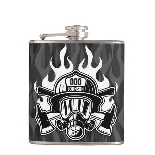 Custom Firefighter Rescue Fire Department Station  Flask