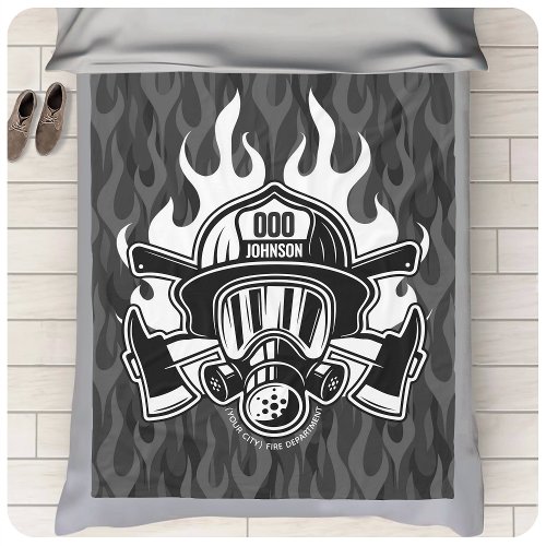 Custom Firefighter Rescue Fire Department Station  Fleece Blanket