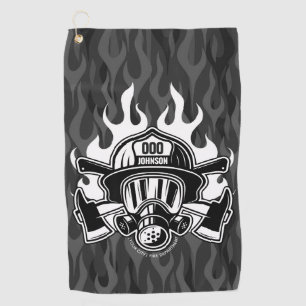 Custom Firefighter Rescue Fire Department Station Golf Towel