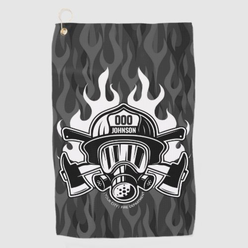 Custom Firefighter Rescue Fire Department Station  Golf Towel