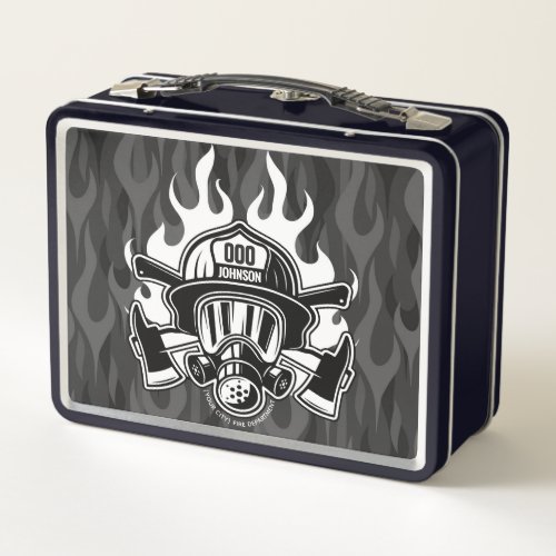 Custom Firefighter Rescue Fire Department Station Metal Lunch Box