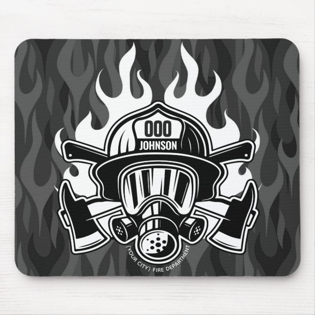 Custom Firefighter Rescue Fire Department Station Mouse Pad (Front)