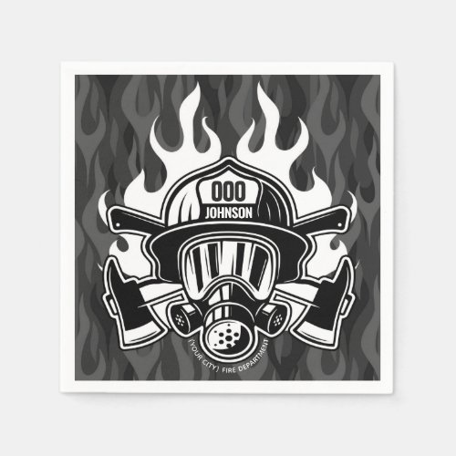 Custom Firefighter Rescue Fire Department Station  Napkins