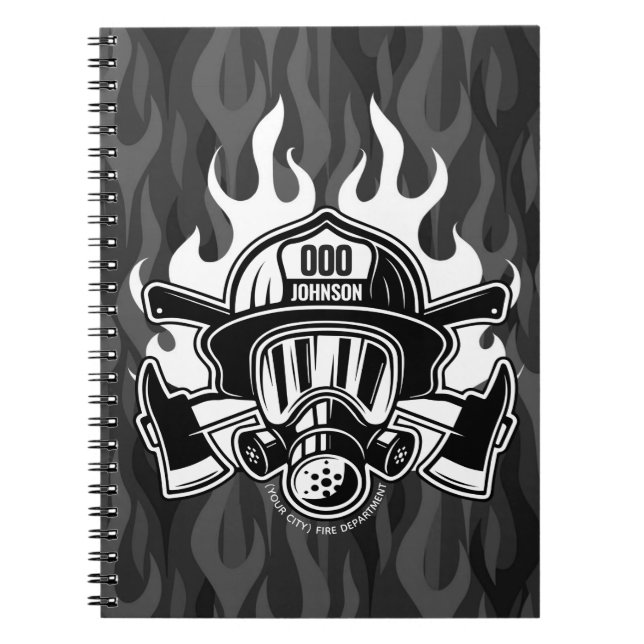 Custom Firefighter Rescue Fire Department Station  Notebook (Front)