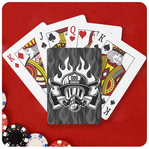 Custom Firefighter Rescue Fire Department Station Playing Cards