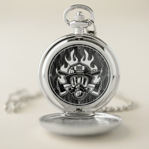 Custom Firefighter Rescue Fire Department Station Pocket Watch