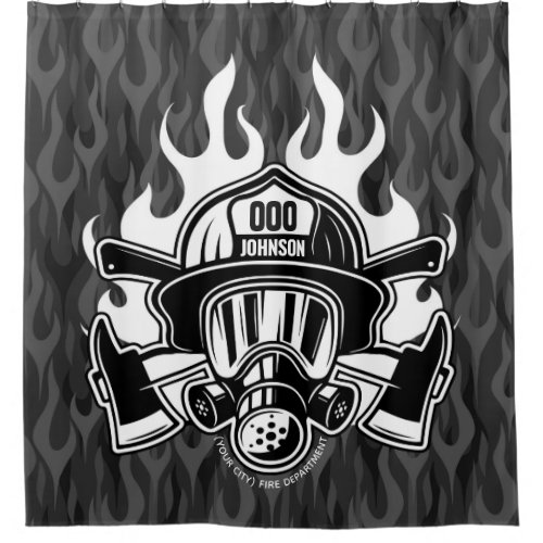 Custom Firefighter Rescue Fire Department Station  Shower Curtain