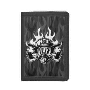 Custom Firefighter Rescue Fire Department Station Tri-fold Wallet