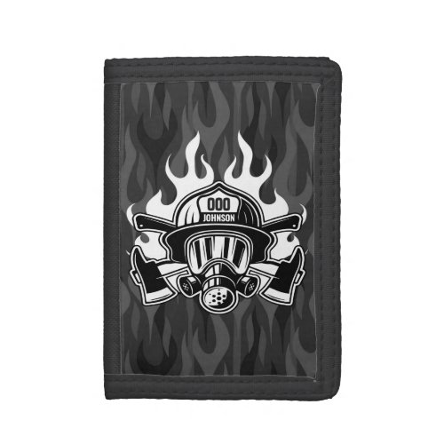 Custom Firefighter Rescue Fire Department Station  Trifold Wallet