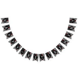 Custom Firefighter Retirement Thin Red Line Bunting Flags